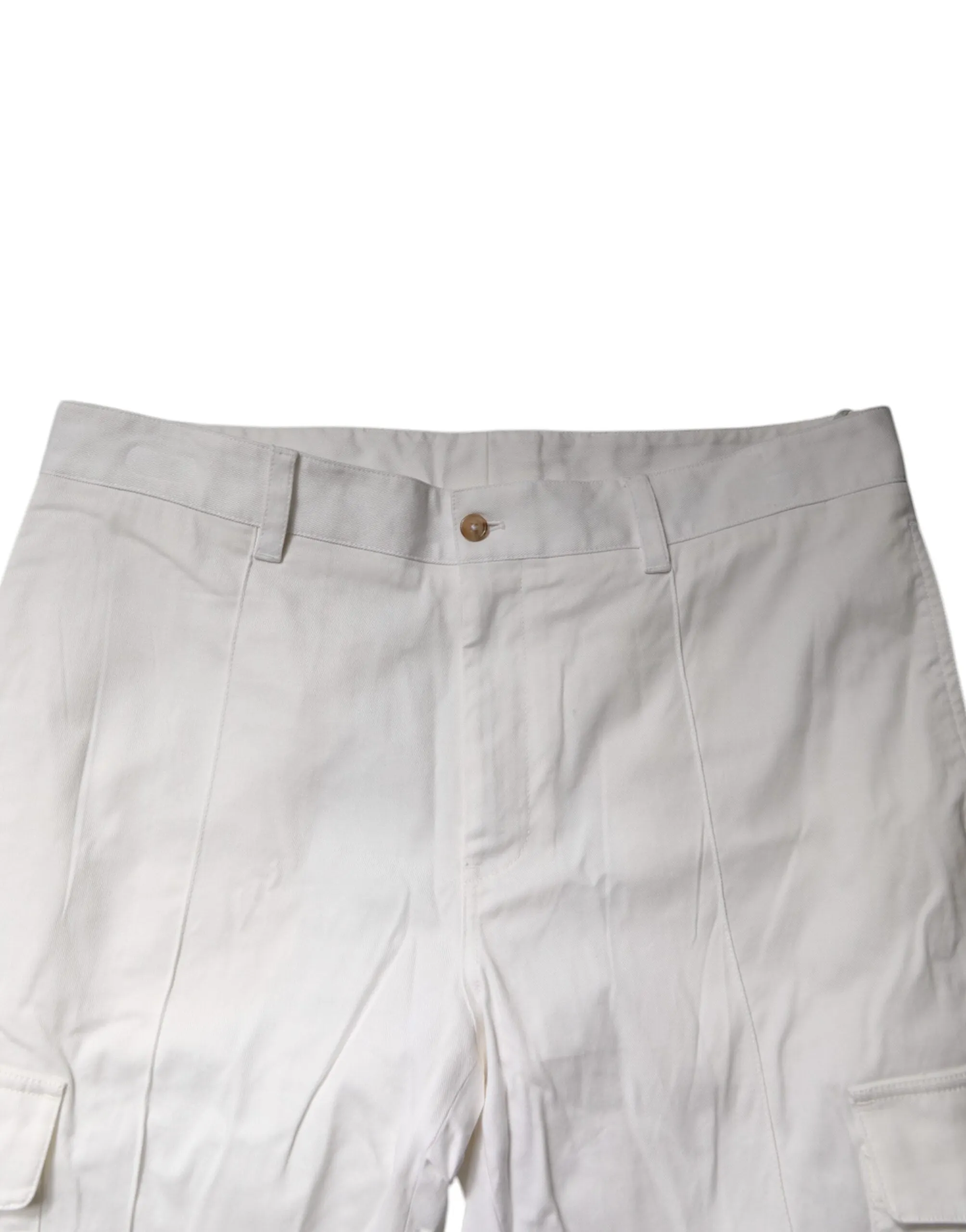 White Cotton Jogger Cargo Skinny Pants
