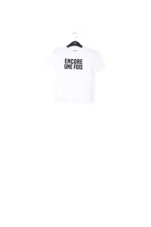 White organic cotton t-shirt with print