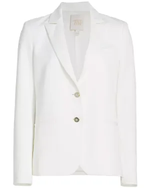 White Zip Cuff Boyfriend Blazer