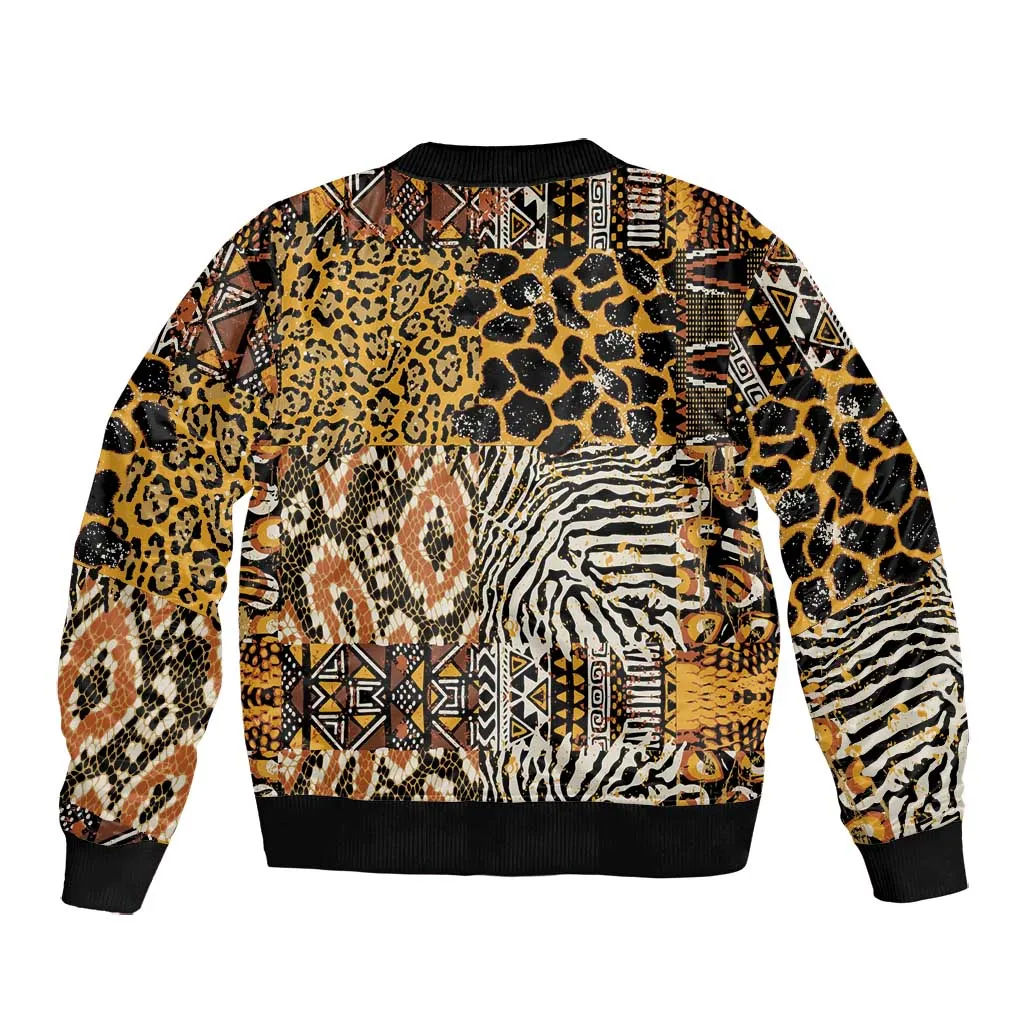 Wild Animal Skins Bomber Jacket African Tribal Pattern LT15
