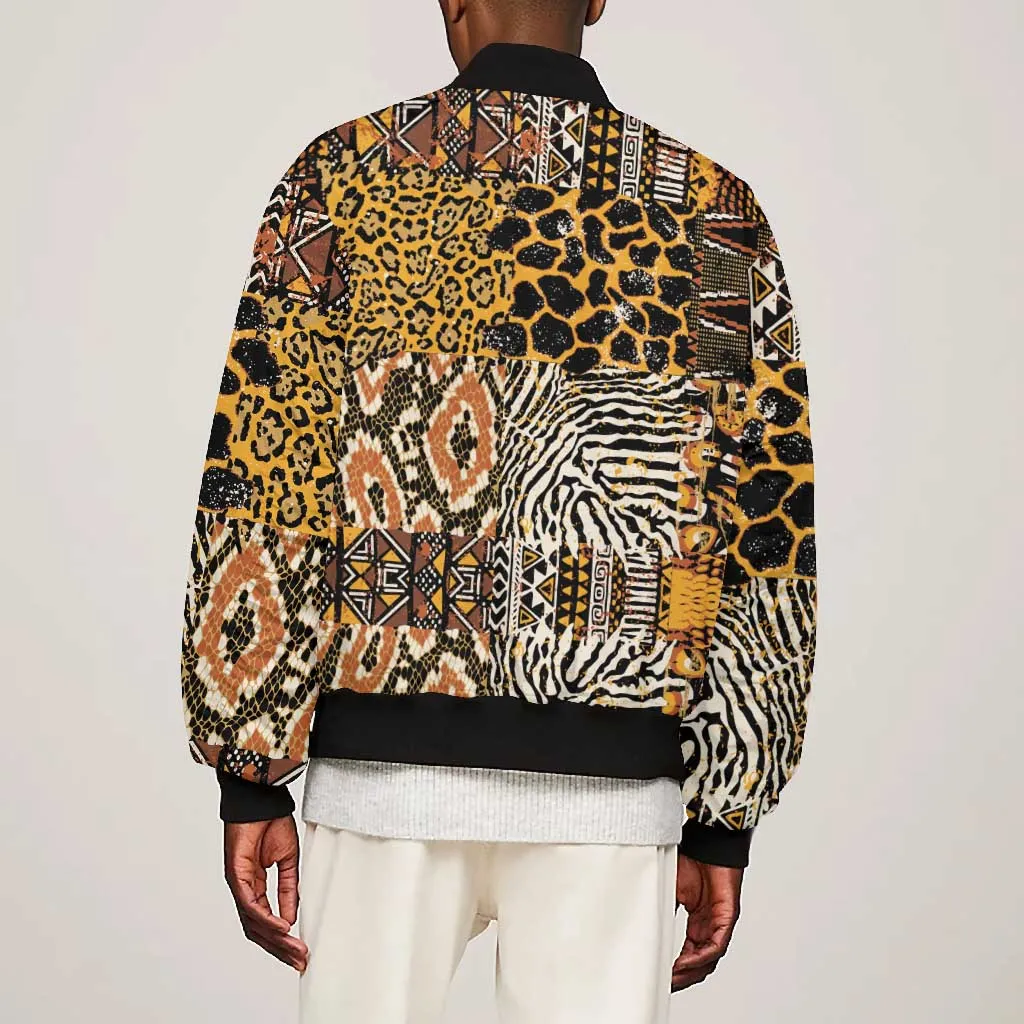 Wild Animal Skins Bomber Jacket African Tribal Pattern LT15