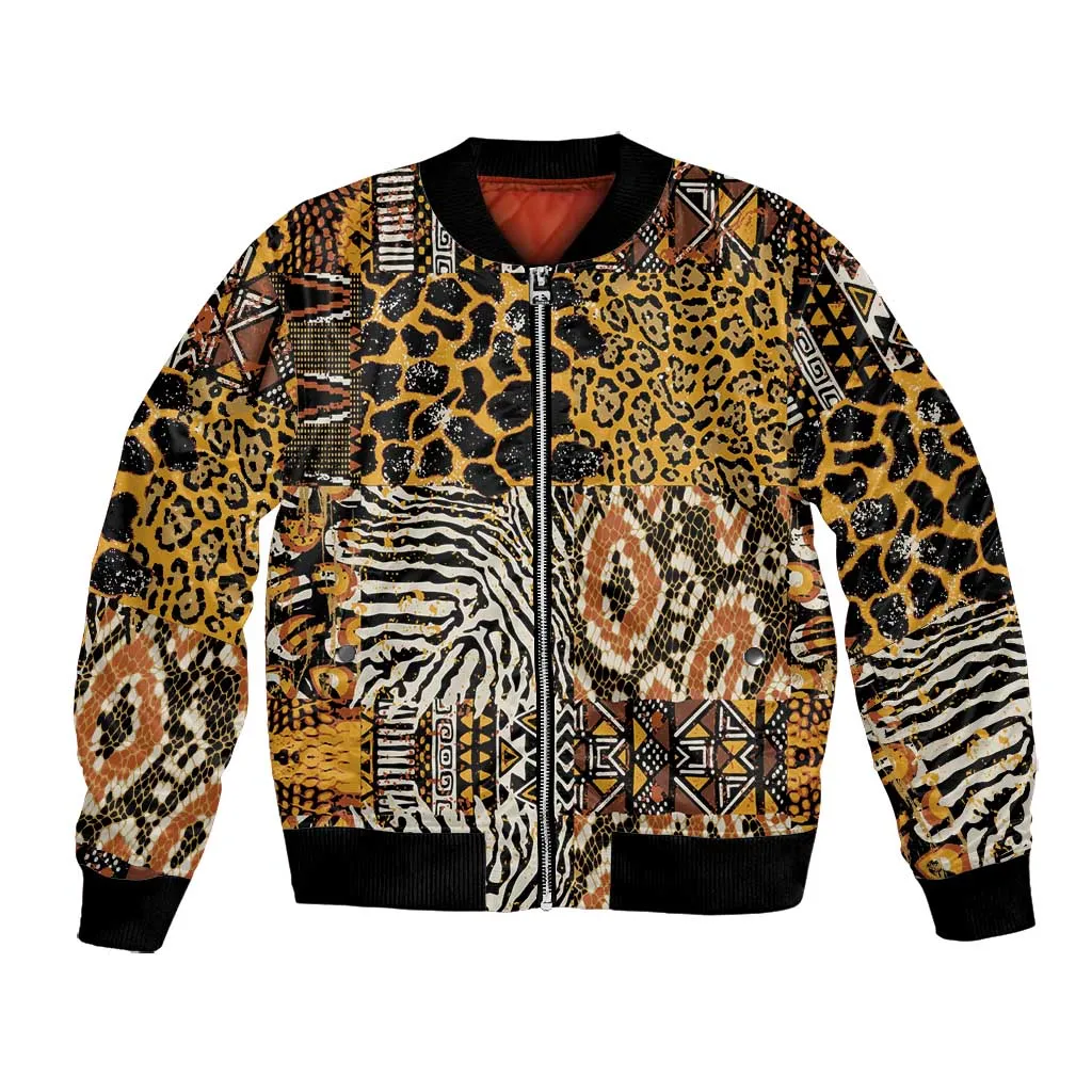 Wild Animal Skins Bomber Jacket African Tribal Pattern LT15