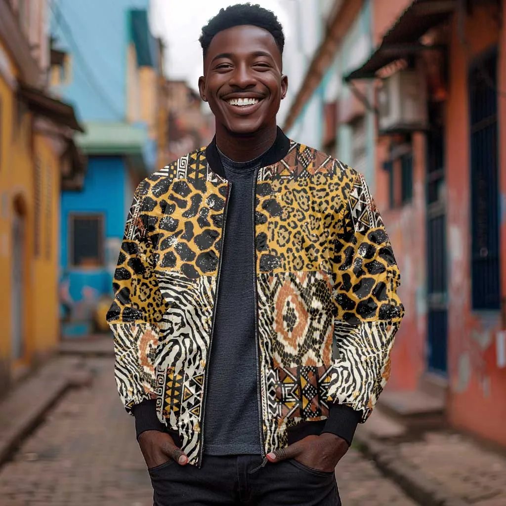Wild Animal Skins Bomber Jacket African Tribal Pattern LT15