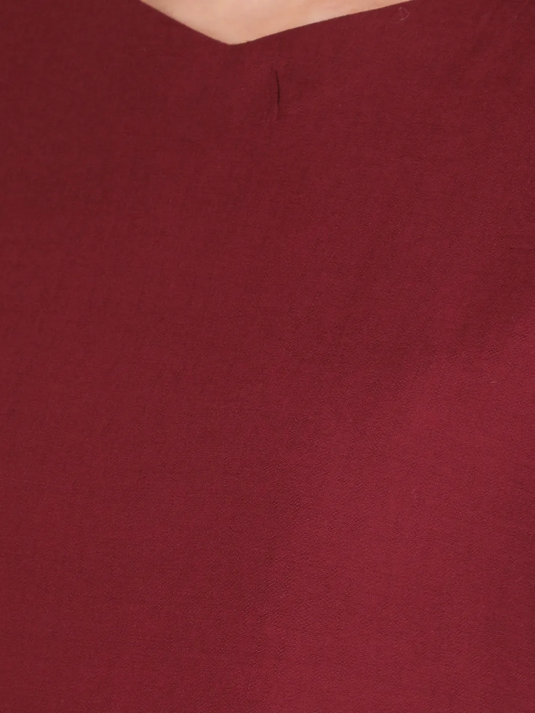 Wine V-Neck Top