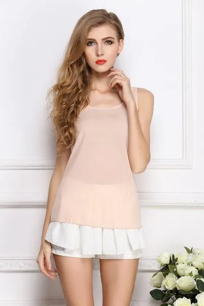 women blouses camisole chiffon vest top female sleeveless basic solid tops