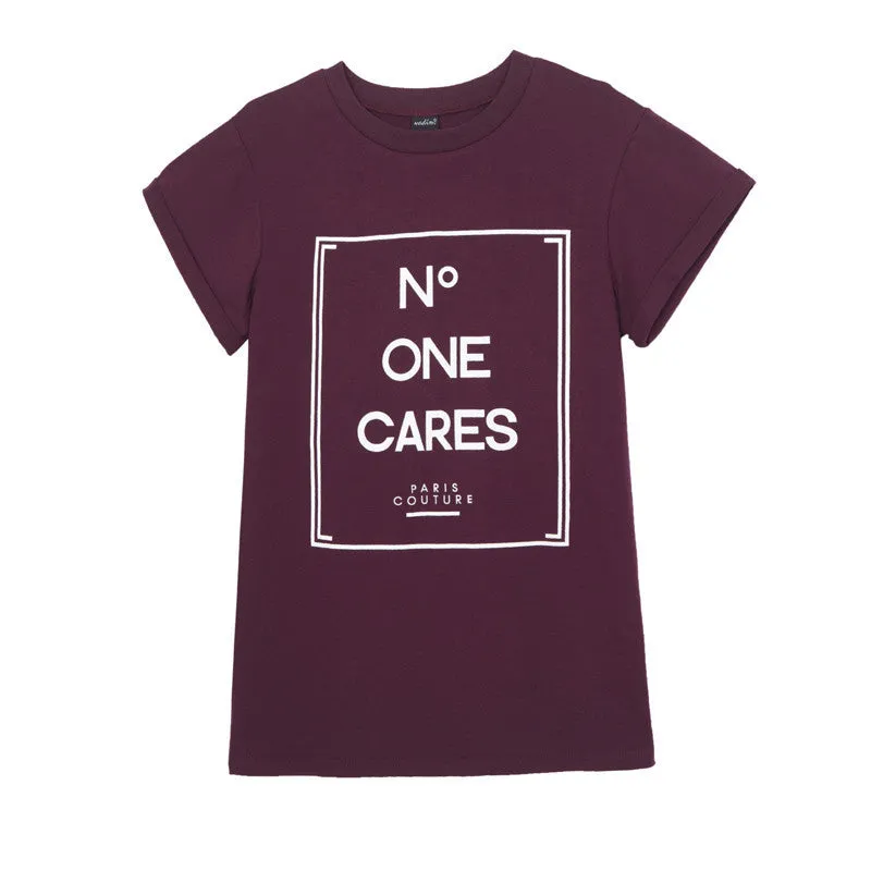 Women cute letters print T shirt European basic short sleeve O neck Shirts casual tops plus size DT17