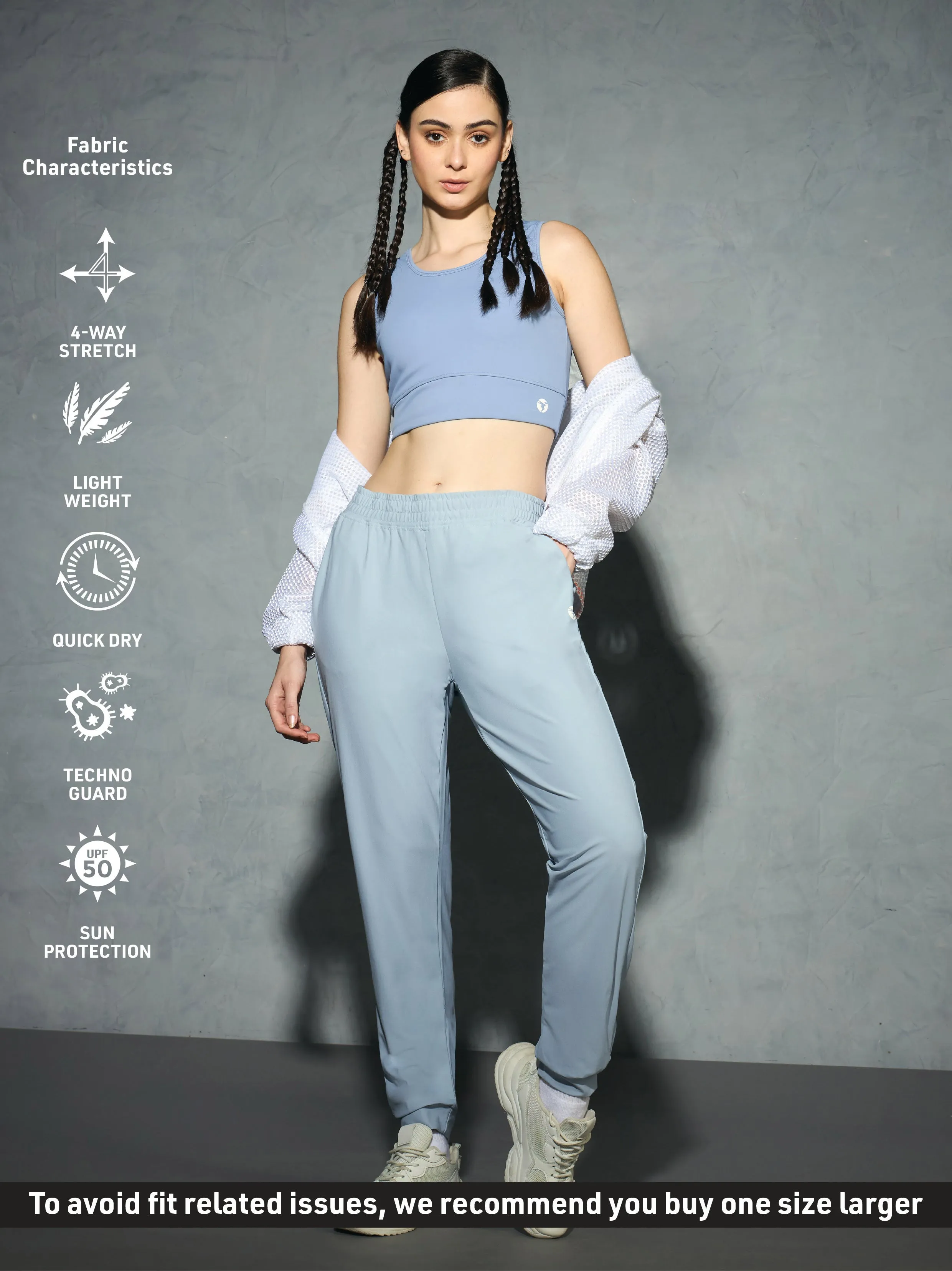 Women Solid Slim Fit Joggers with DURACOOL 