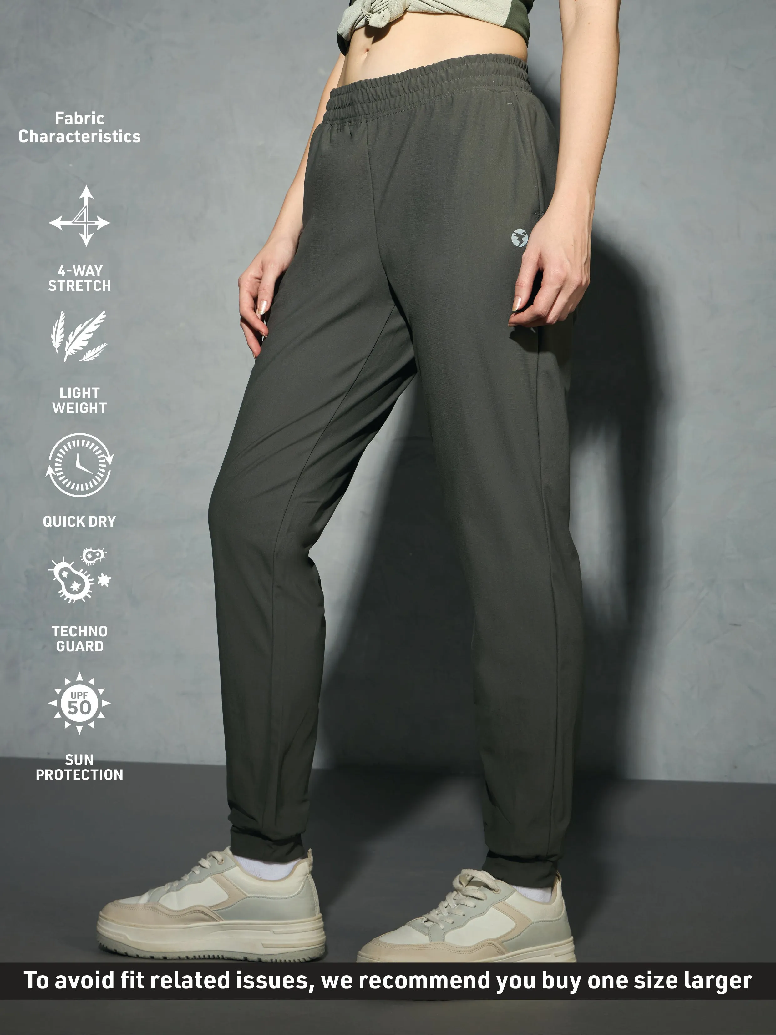 Women Solid Slim Fit Joggers with DURACOOL 