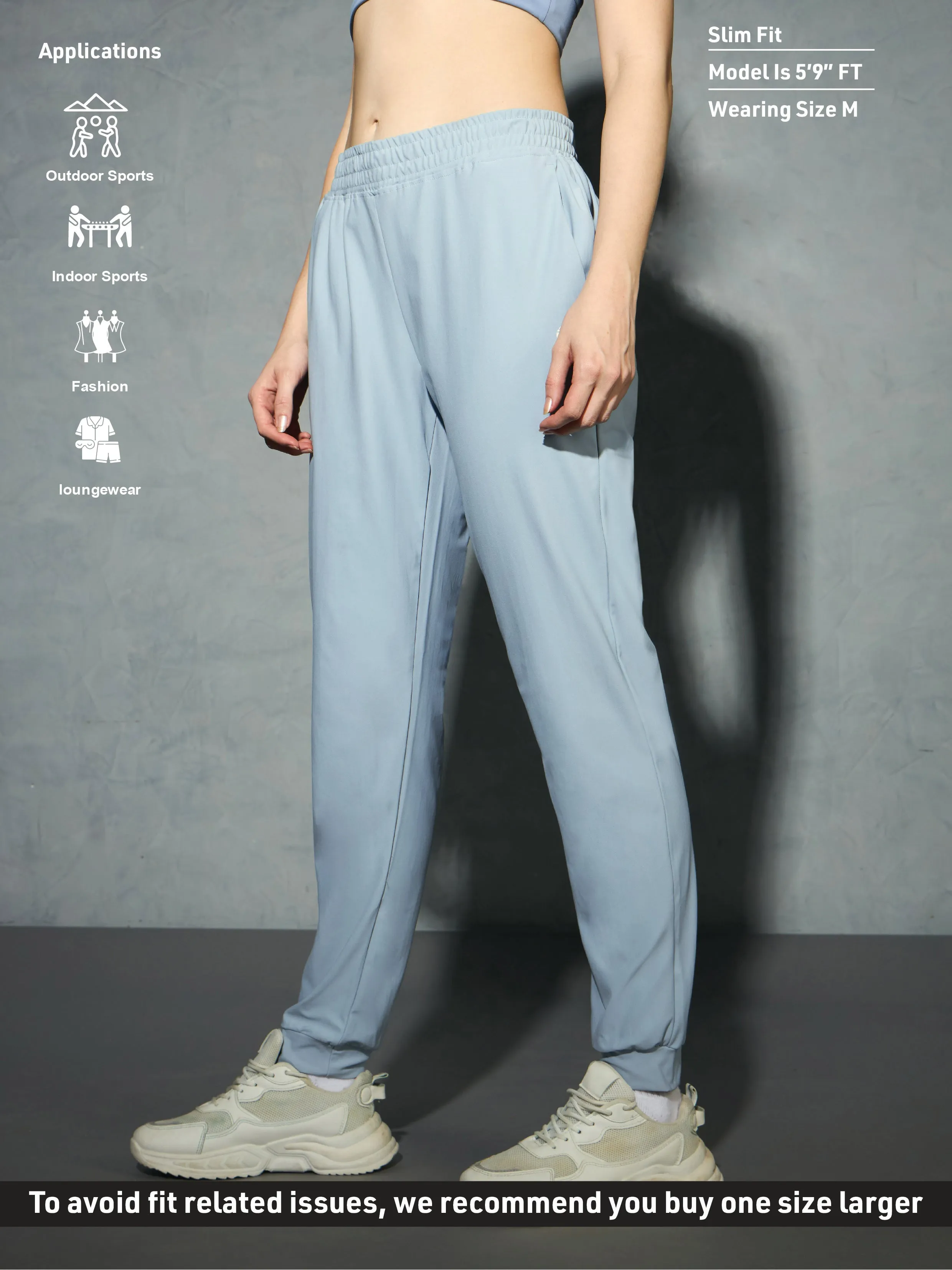 Women Solid Slim Fit Joggers with DURACOOL 