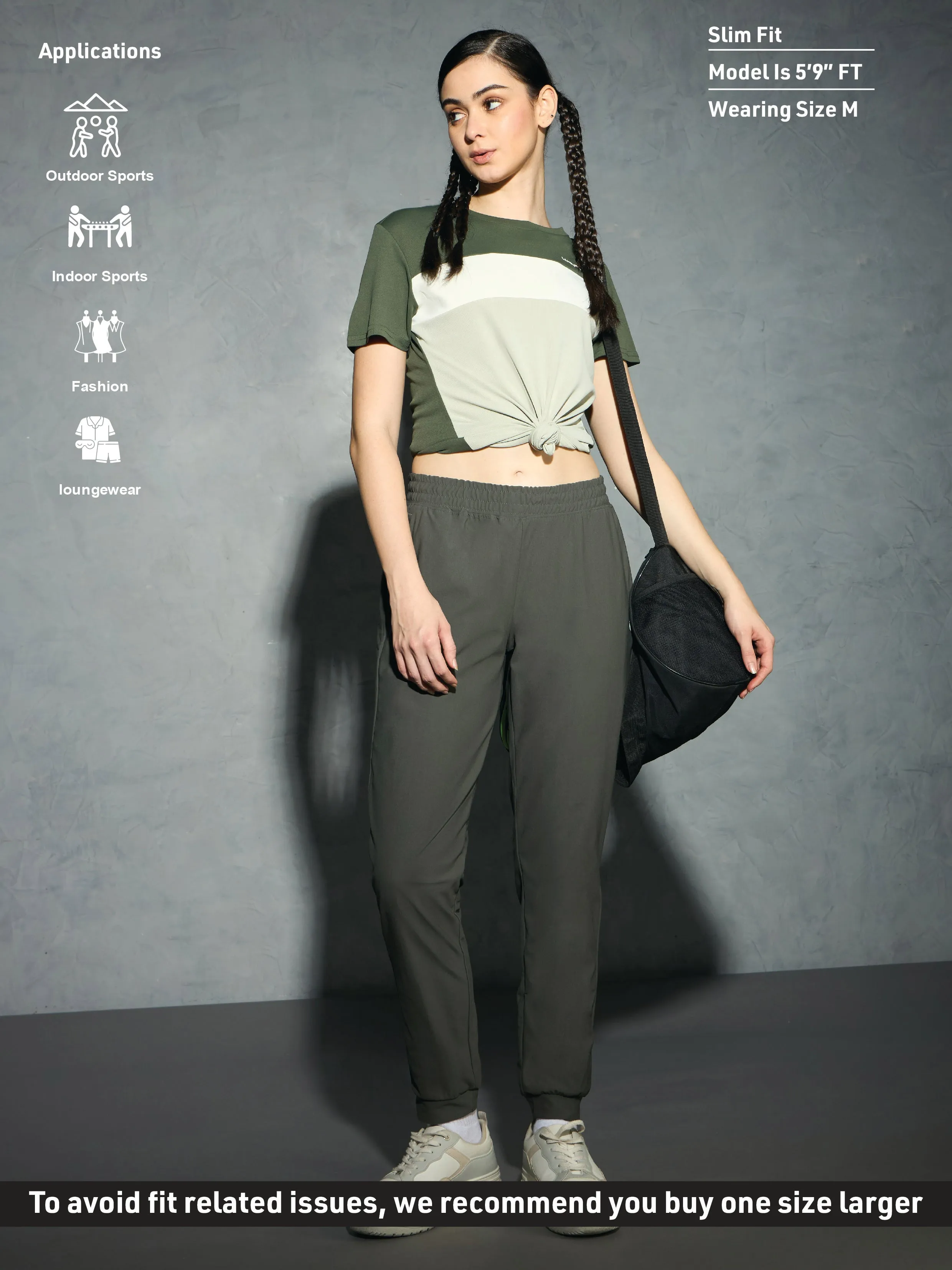 Women Solid Slim Fit Joggers with DURACOOL 