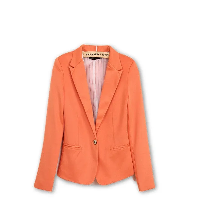Women Suit Blazer Foldable Brand Jacket Made Of Cotton & Spandex With Lining Vogue Candy Colors Blazers A7995