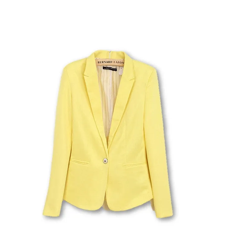 Women Suit Blazer Foldable Brand Jacket Made Of Cotton & Spandex With Lining Vogue Candy Colors Blazers A7995