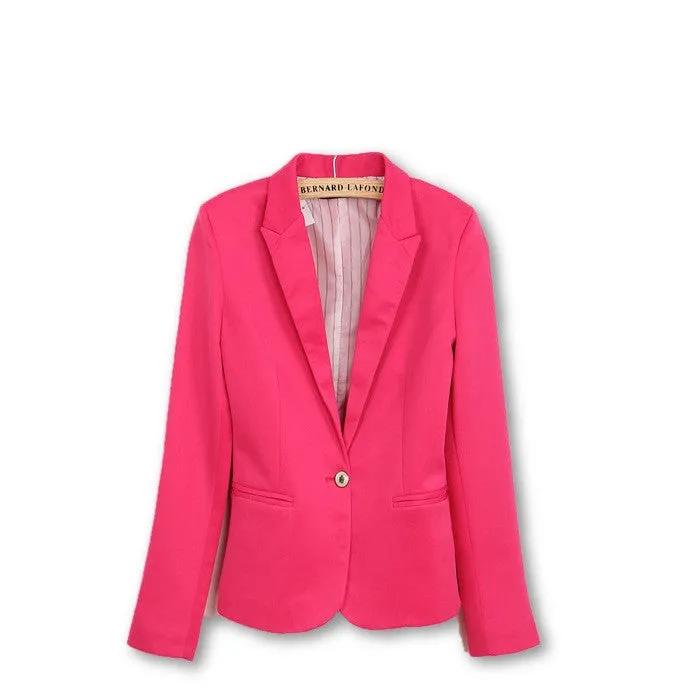 Women Suit Blazer Foldable Brand Jacket Made Of Cotton & Spandex With Lining Vogue Candy Colors Blazers A7995