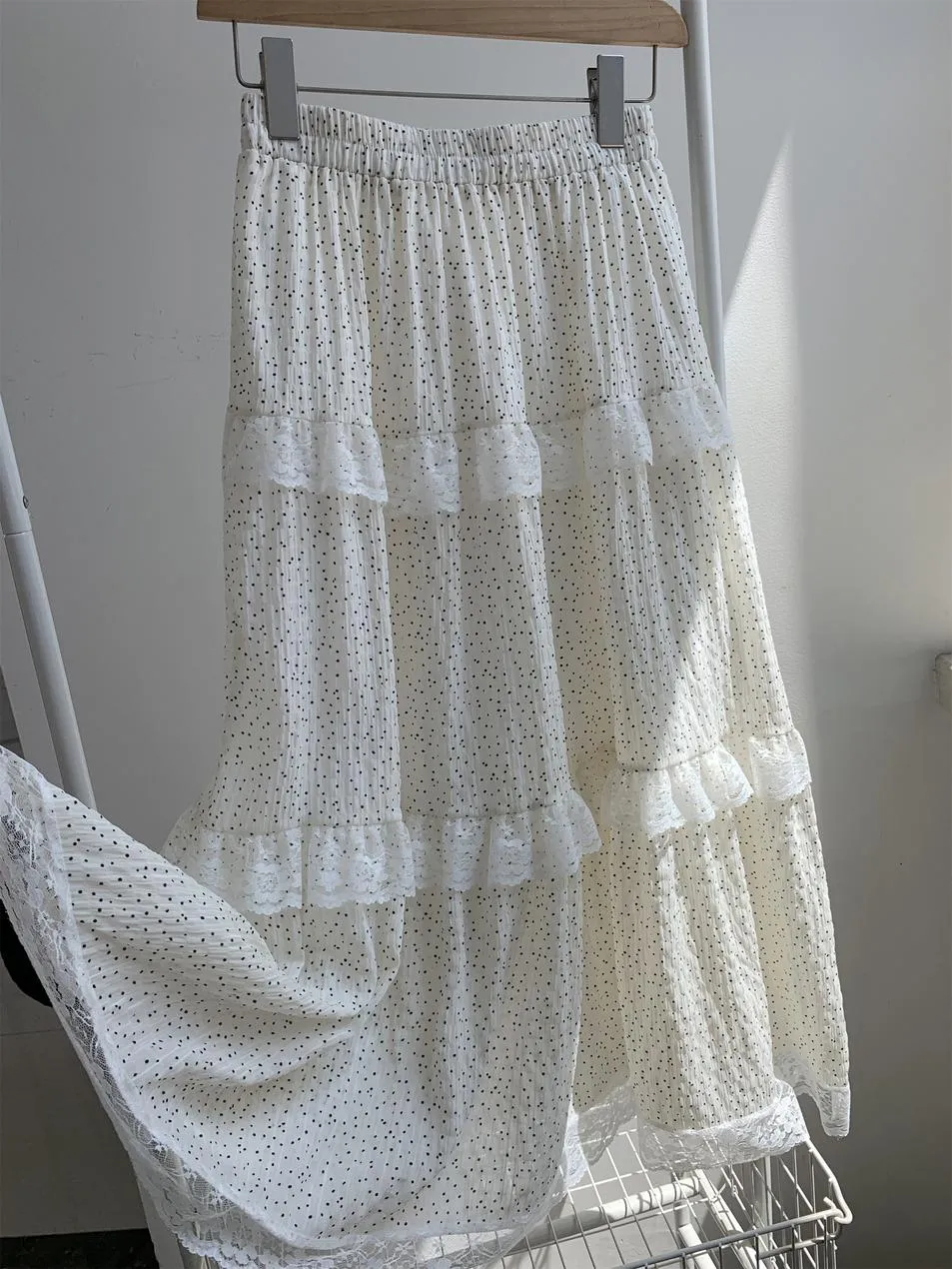 Women's A-line Maxi Skirt with Floral Patchwork Design