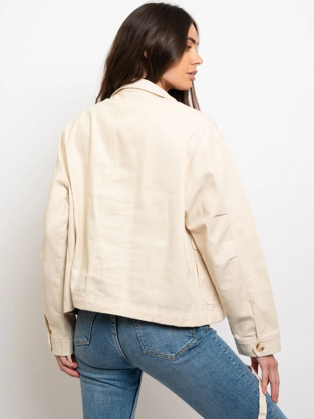 WOMEN'S BUTTON UP FRONT TIE JACKET