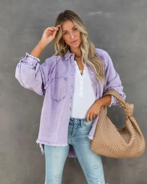 Women's Casual Fringed Ripped Loose Denim Jacket