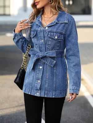 Women's Denim Coat with Flap Pockets – Henna