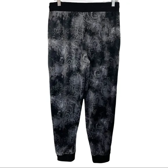 Womens Donna Karan Sleepwear Black Velour Cowlneck Sweatshirt Pants Lounge Set
