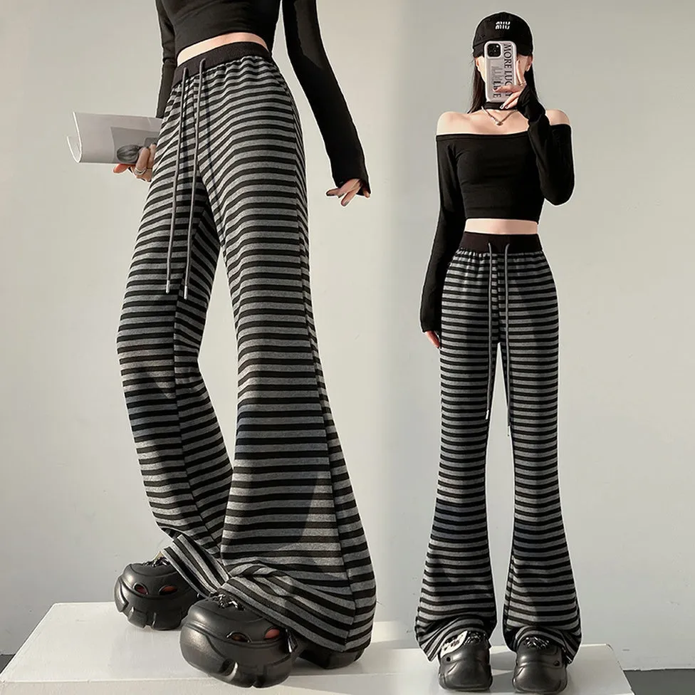 Women's Slightly Flared Jersey Sweatpant with Stripes