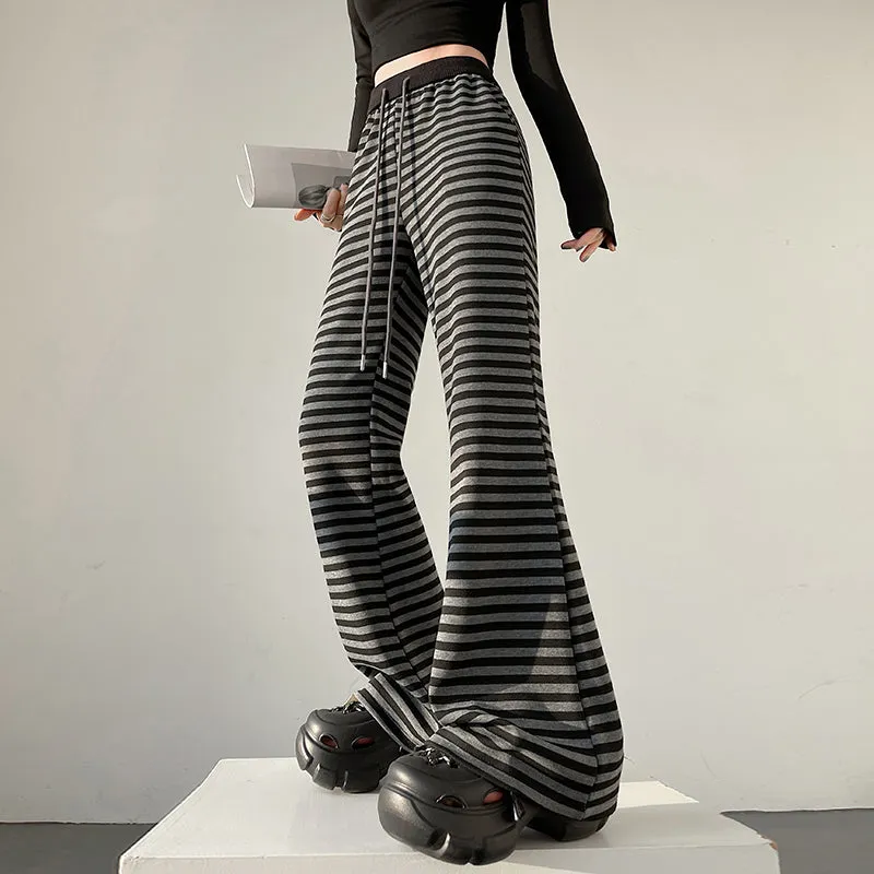 Women's Slightly Flared Jersey Sweatpant with Stripes