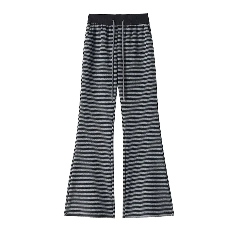 Women's Slightly Flared Jersey Sweatpant with Stripes