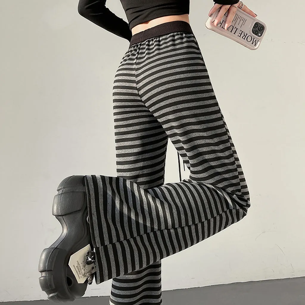 Women's Slightly Flared Jersey Sweatpant with Stripes