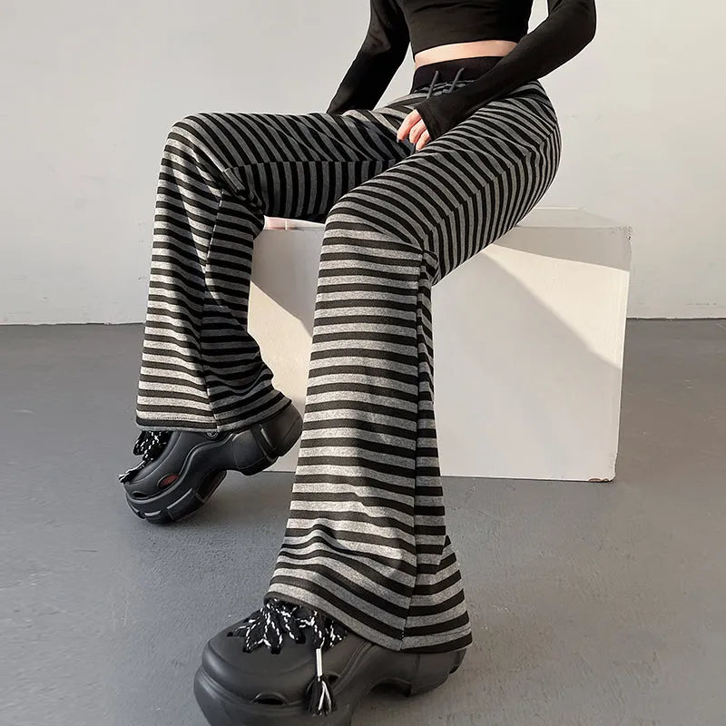 Women's Slightly Flared Jersey Sweatpant with Stripes