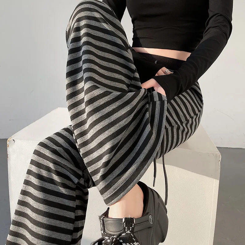 Women's Slightly Flared Jersey Sweatpant with Stripes