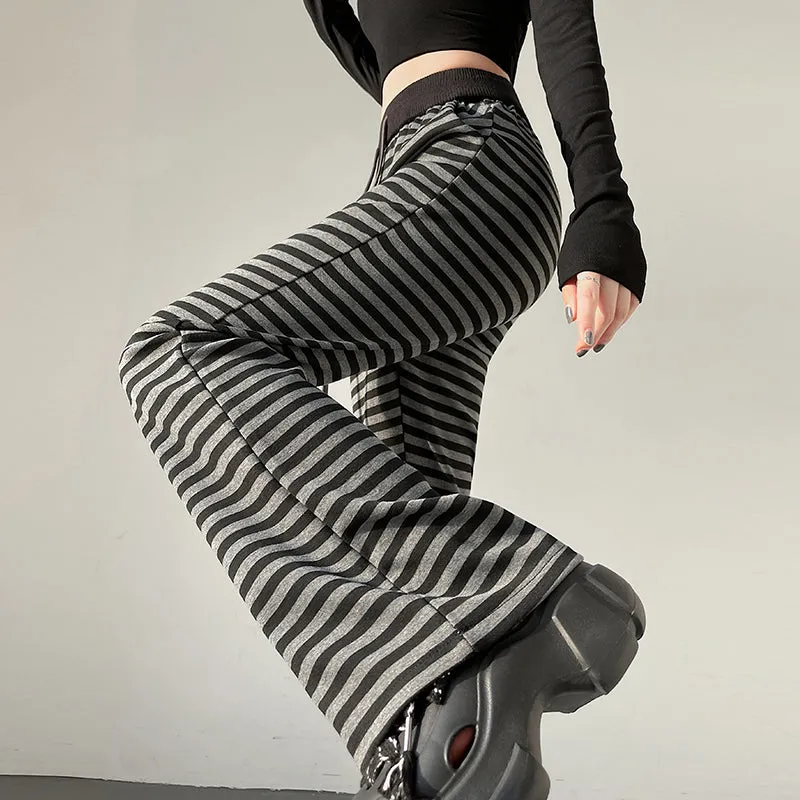 Women's Slightly Flared Jersey Sweatpant with Stripes