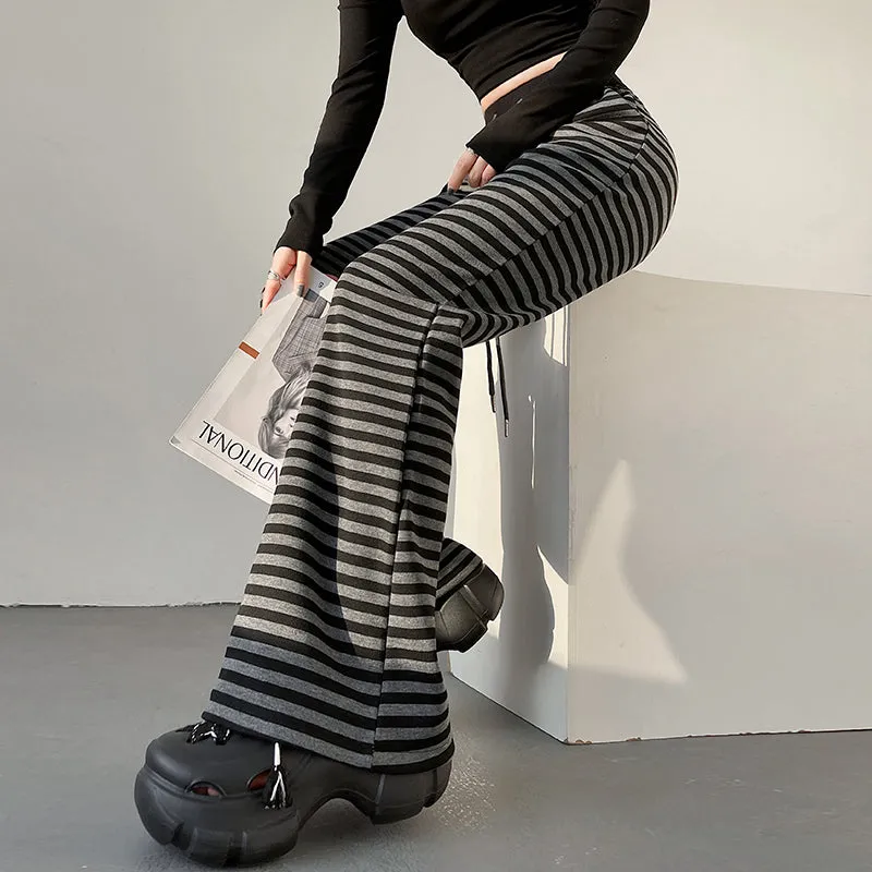 Women's Slightly Flared Jersey Sweatpant with Stripes