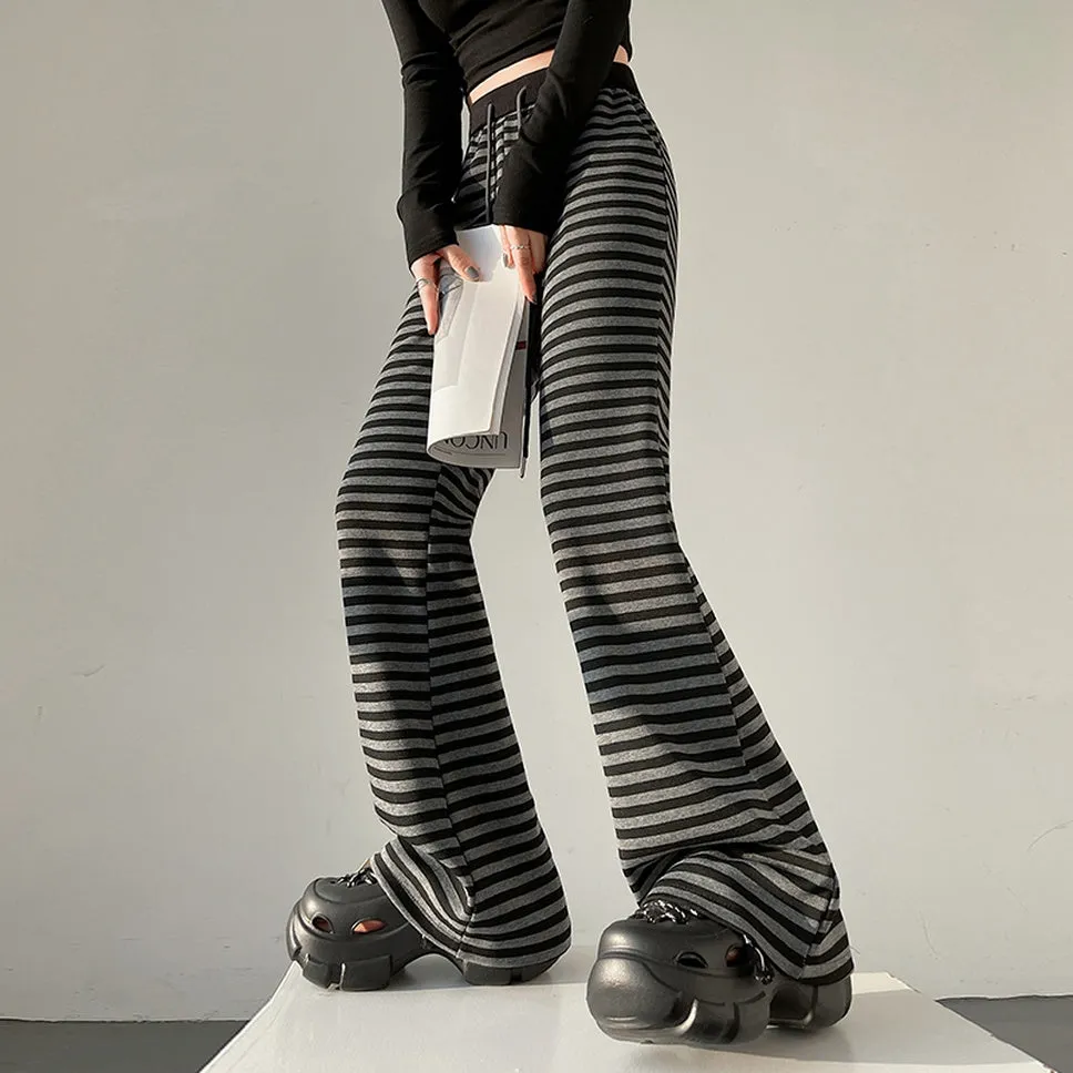 Women's Slightly Flared Jersey Sweatpant with Stripes
