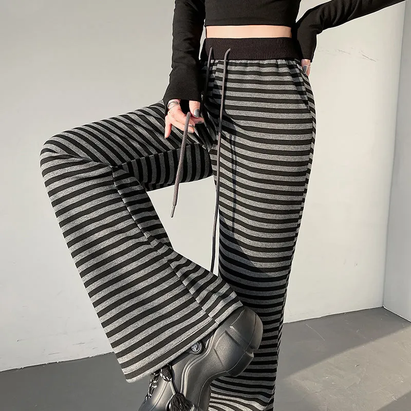 Women's Slightly Flared Jersey Sweatpant with Stripes