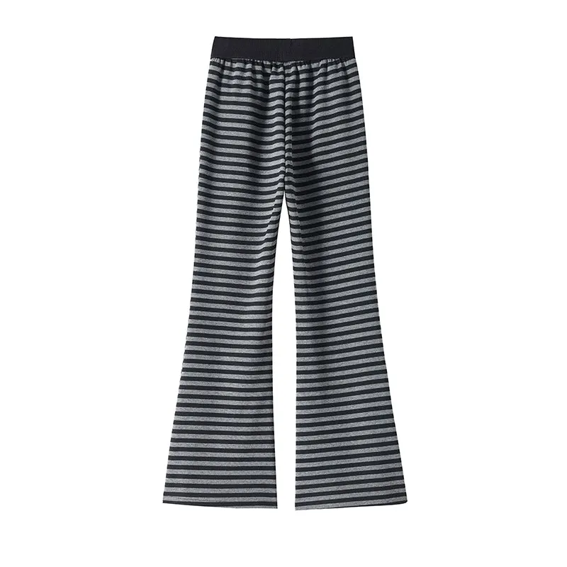 Women's Slightly Flared Jersey Sweatpant with Stripes