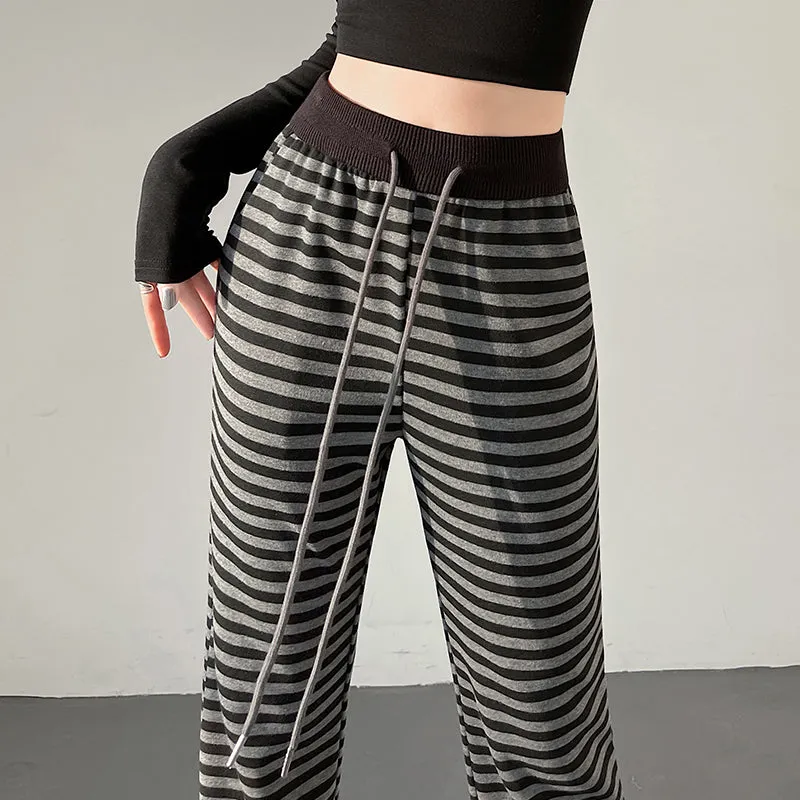 Women's Slightly Flared Jersey Sweatpant with Stripes