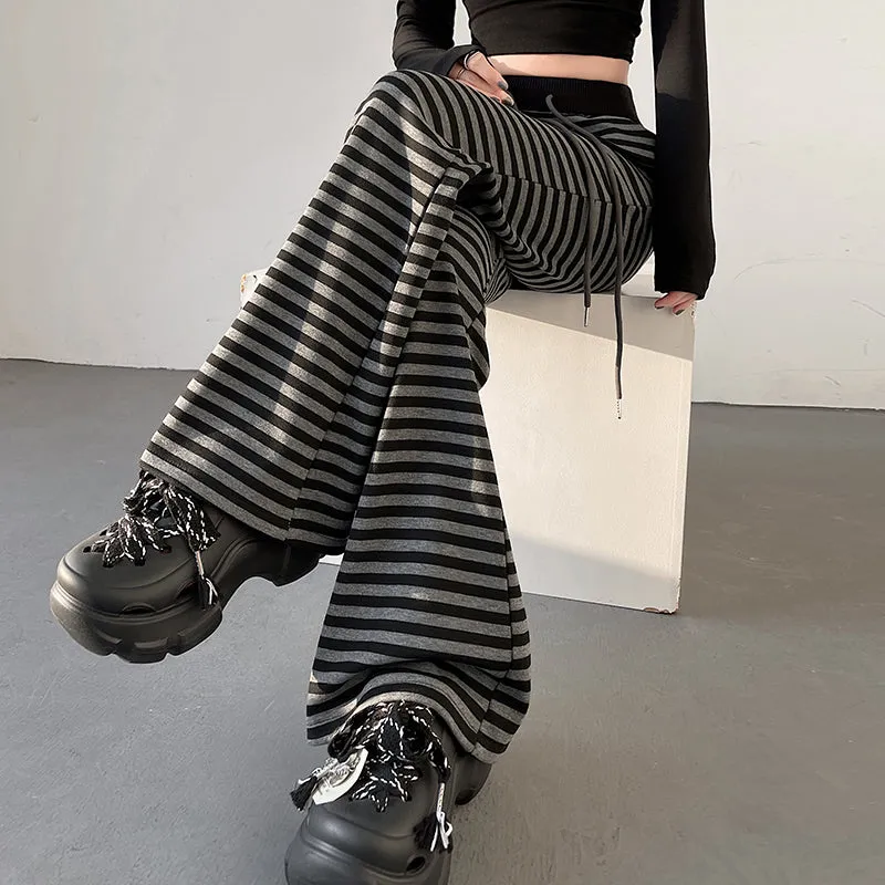 Women's Slightly Flared Jersey Sweatpant with Stripes