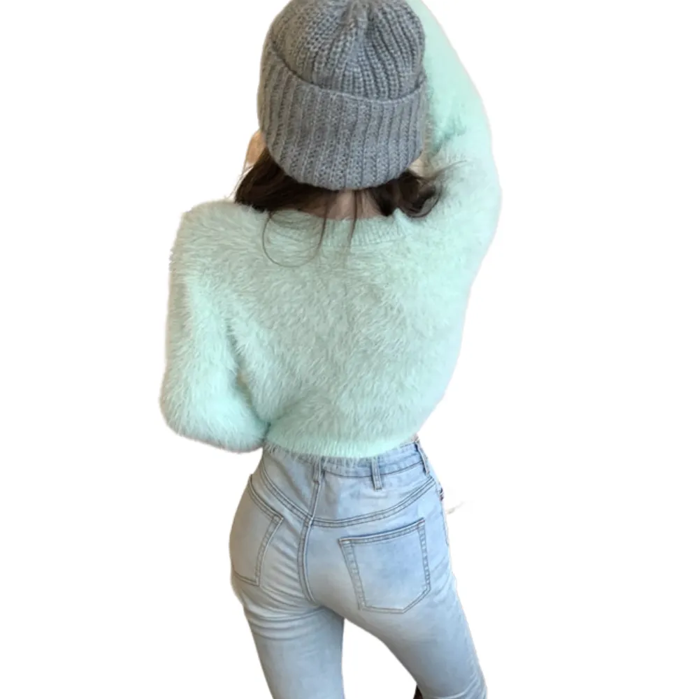Women's Solid Color Cropped Sweater