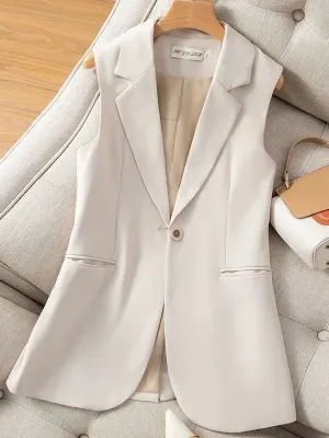 Women's Vest Jacket Sleeveless Blazer
