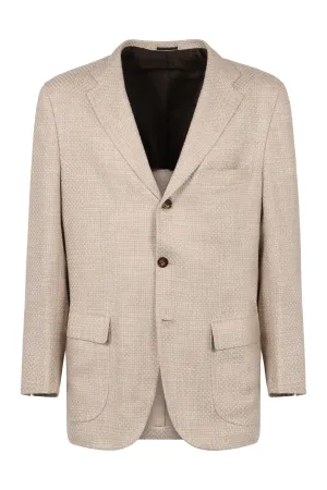 Wool blend single-breast jacket