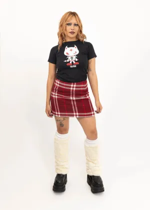 Wool blend tartan mini skirt