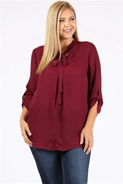 Wool Dobby Plus Top Burgundy - Pack of 6