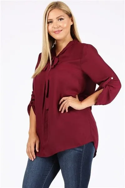 Wool Dobby Plus Top Burgundy - Pack of 6