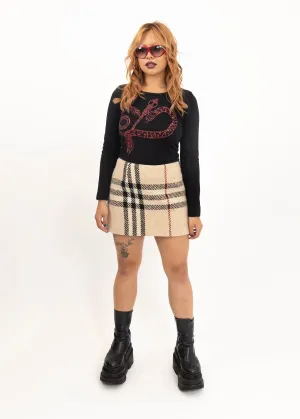 Wool novacheck tartan mini skirt