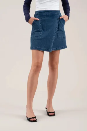 Wrap Denim Skirt