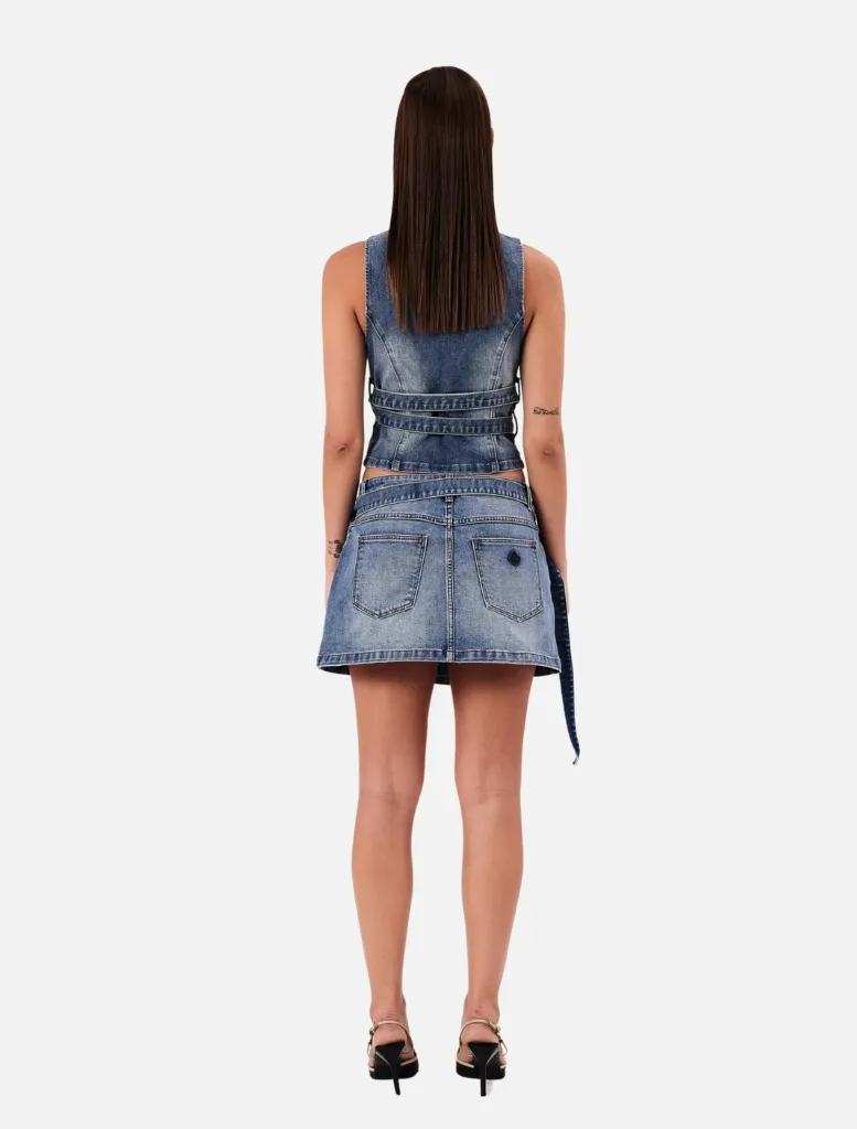 Wrap Skirt Dalia - Mid Vintage Indigo