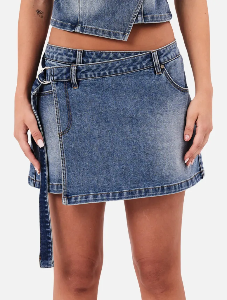 Wrap Skirt Dalia - Mid Vintage Indigo