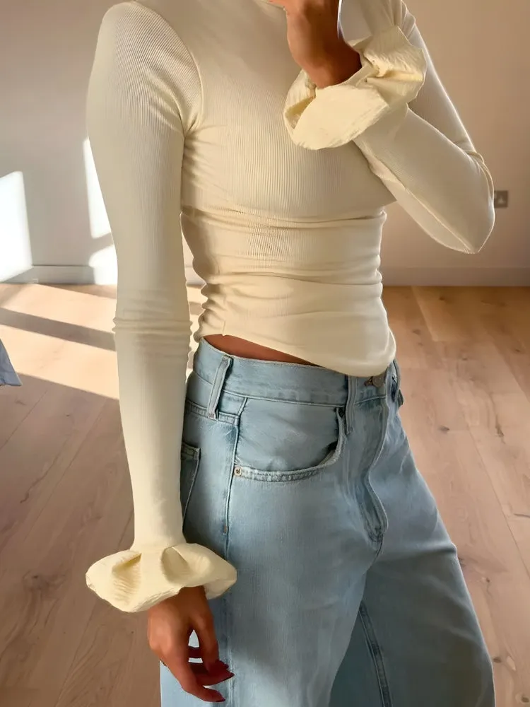 Y2K Flare Cuff Top