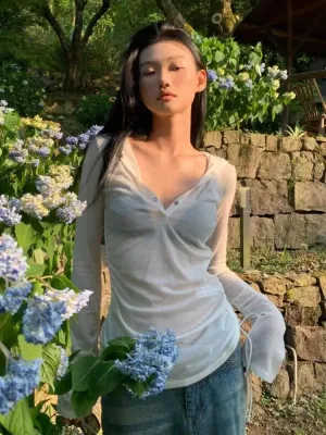 Y2K Hooded Sheer Top