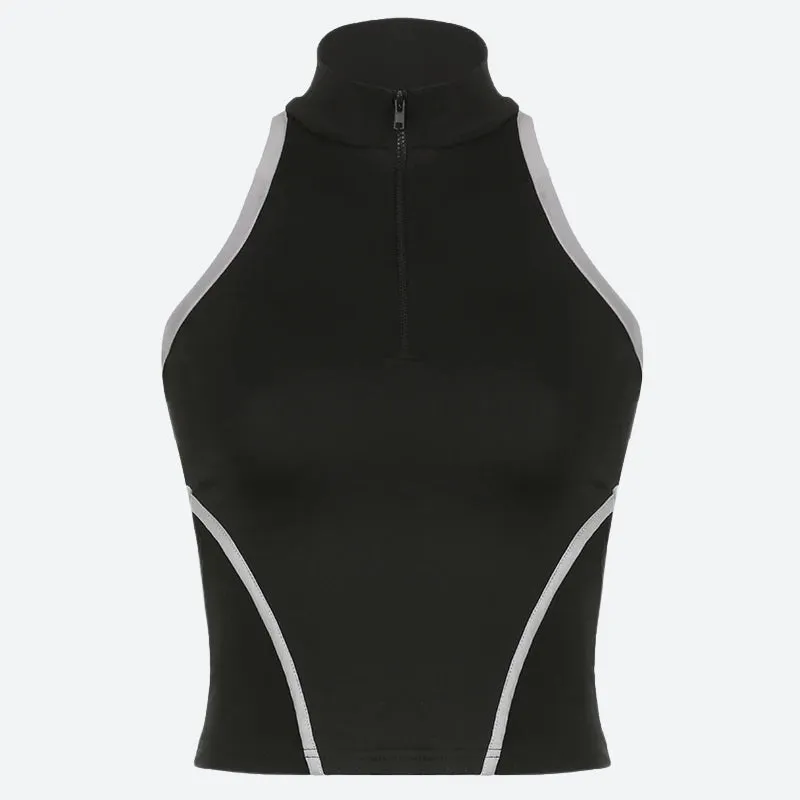 Y2K Open Back Zip Up Top
