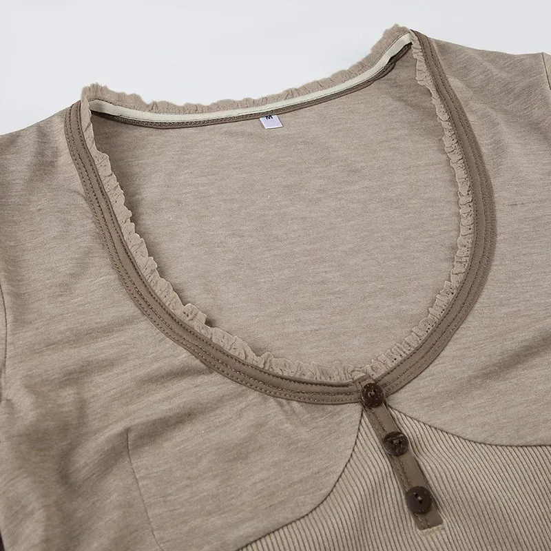 Y2K Plunge Neck Basic Top