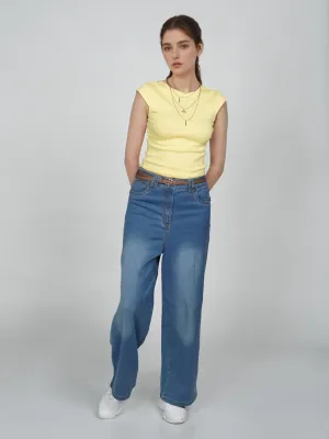 Yellow Solid Basic Top